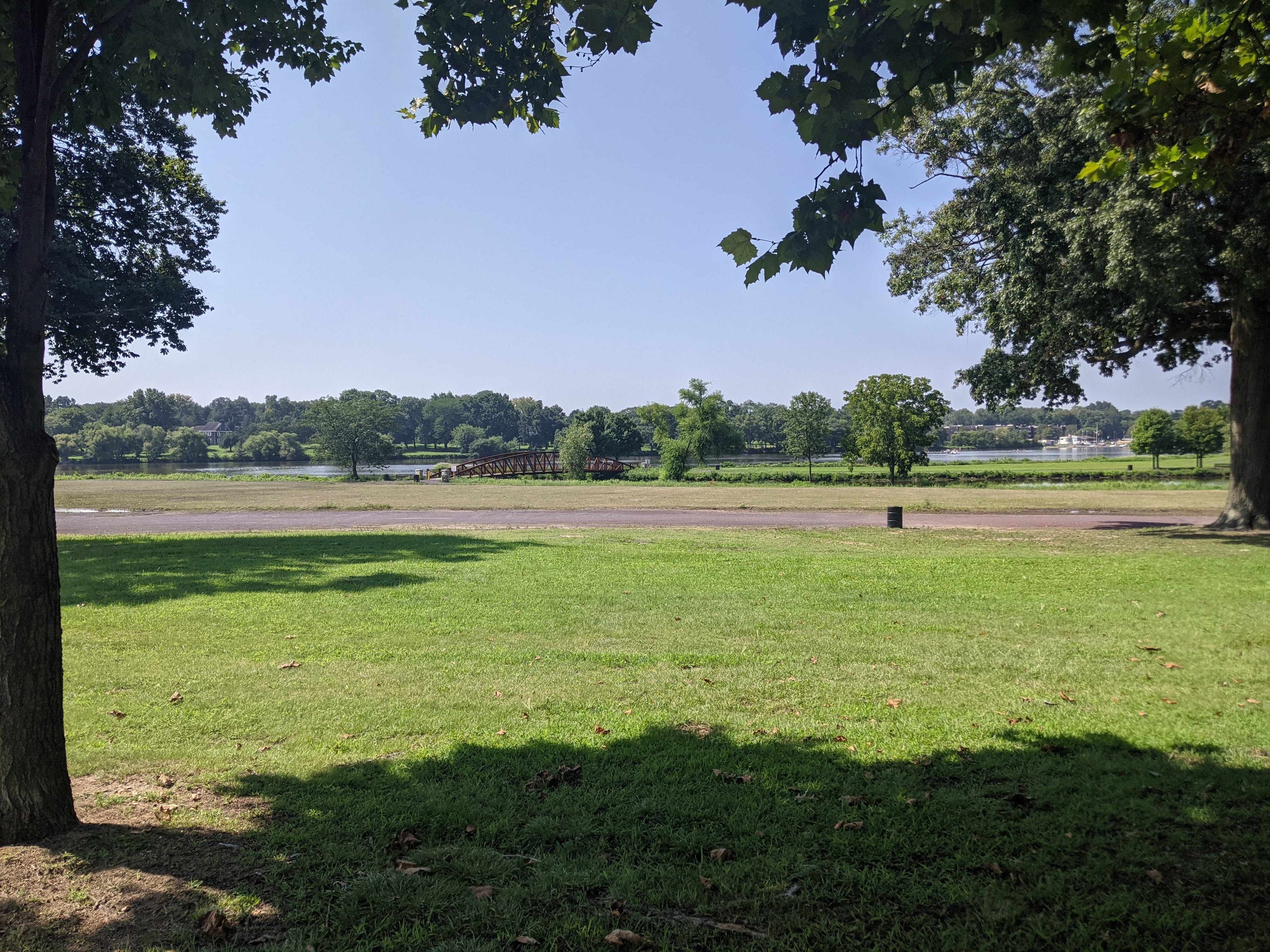 A view of the Cooper River Lake from the nearby trail in Cherry Hill, NJ