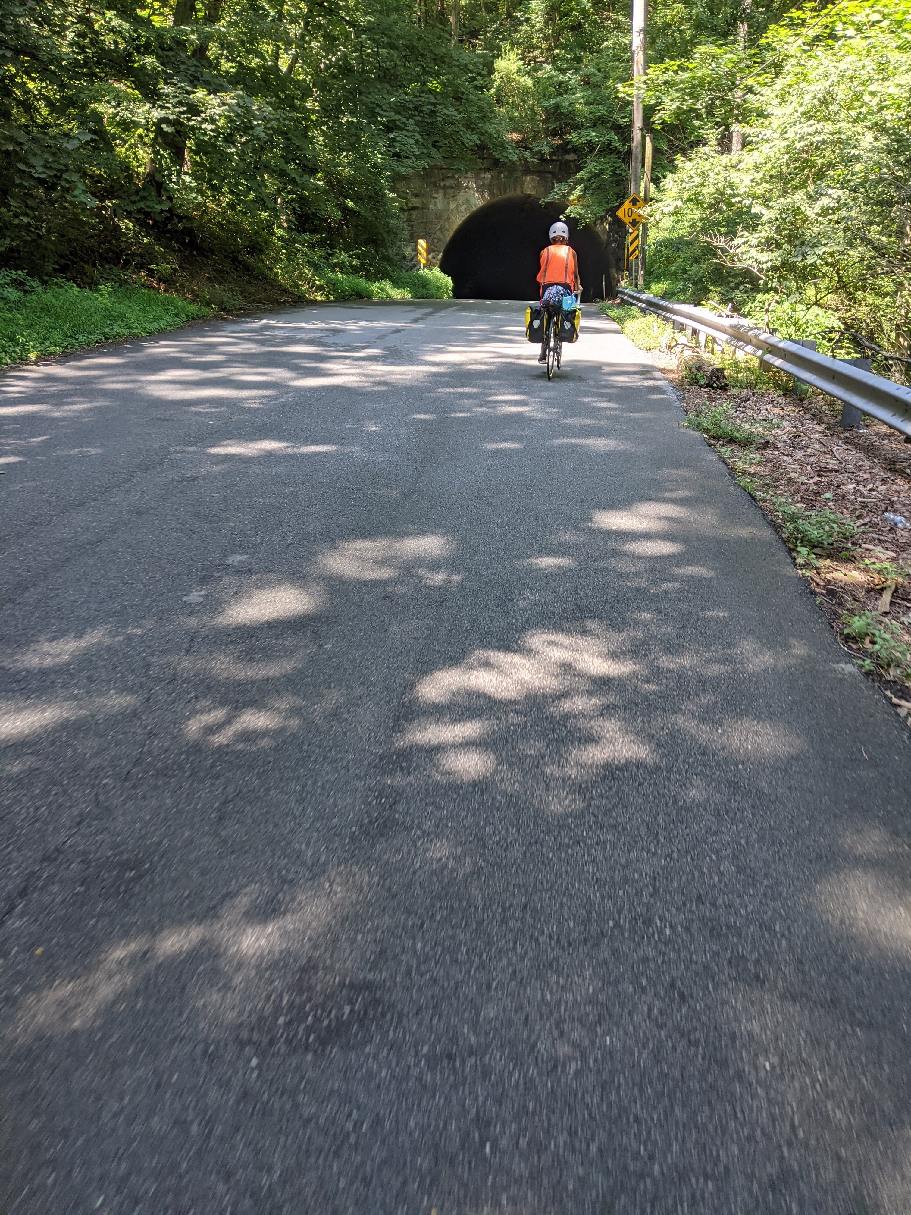 Preparing to enter a tunnel just before we turned off Bike Route L