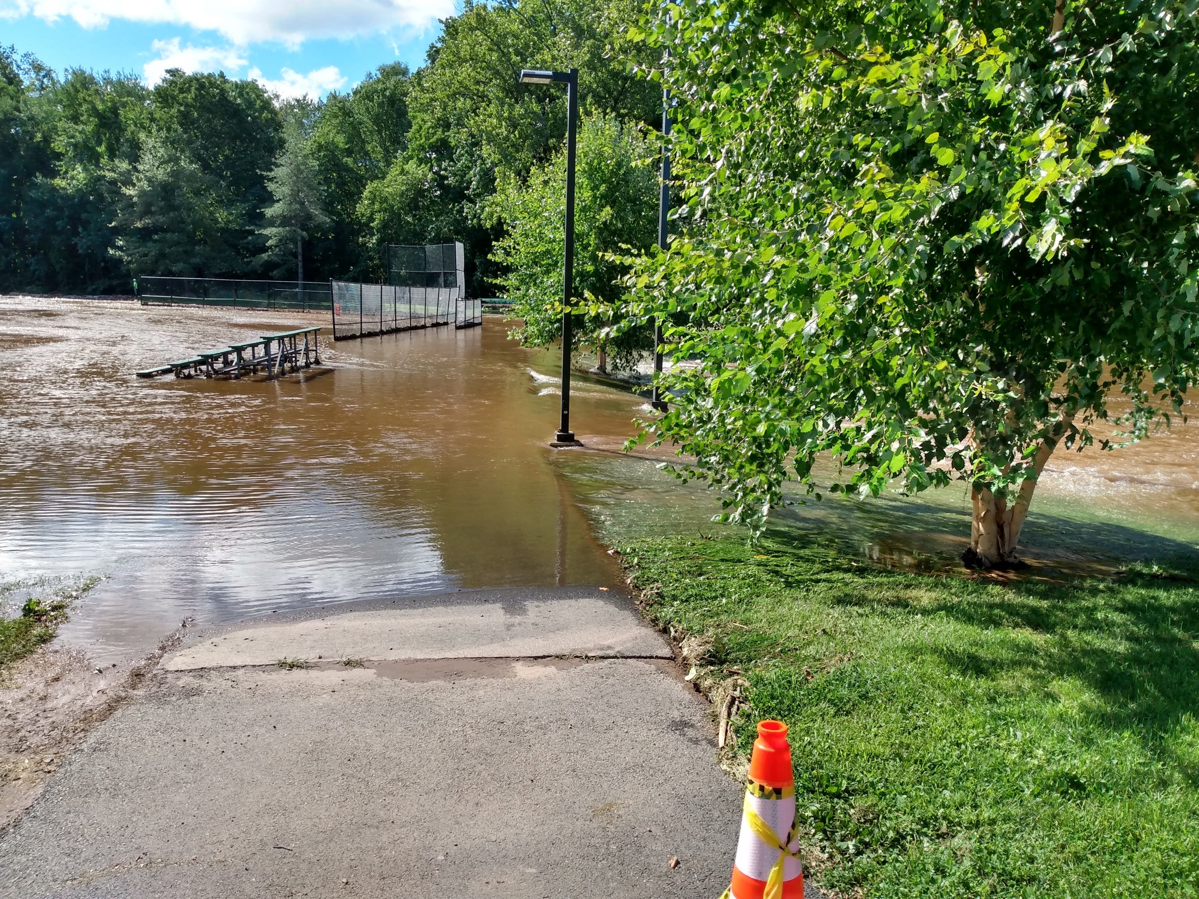 We were lucky enough to witness the formation of a new lake in what was formerly a local park!