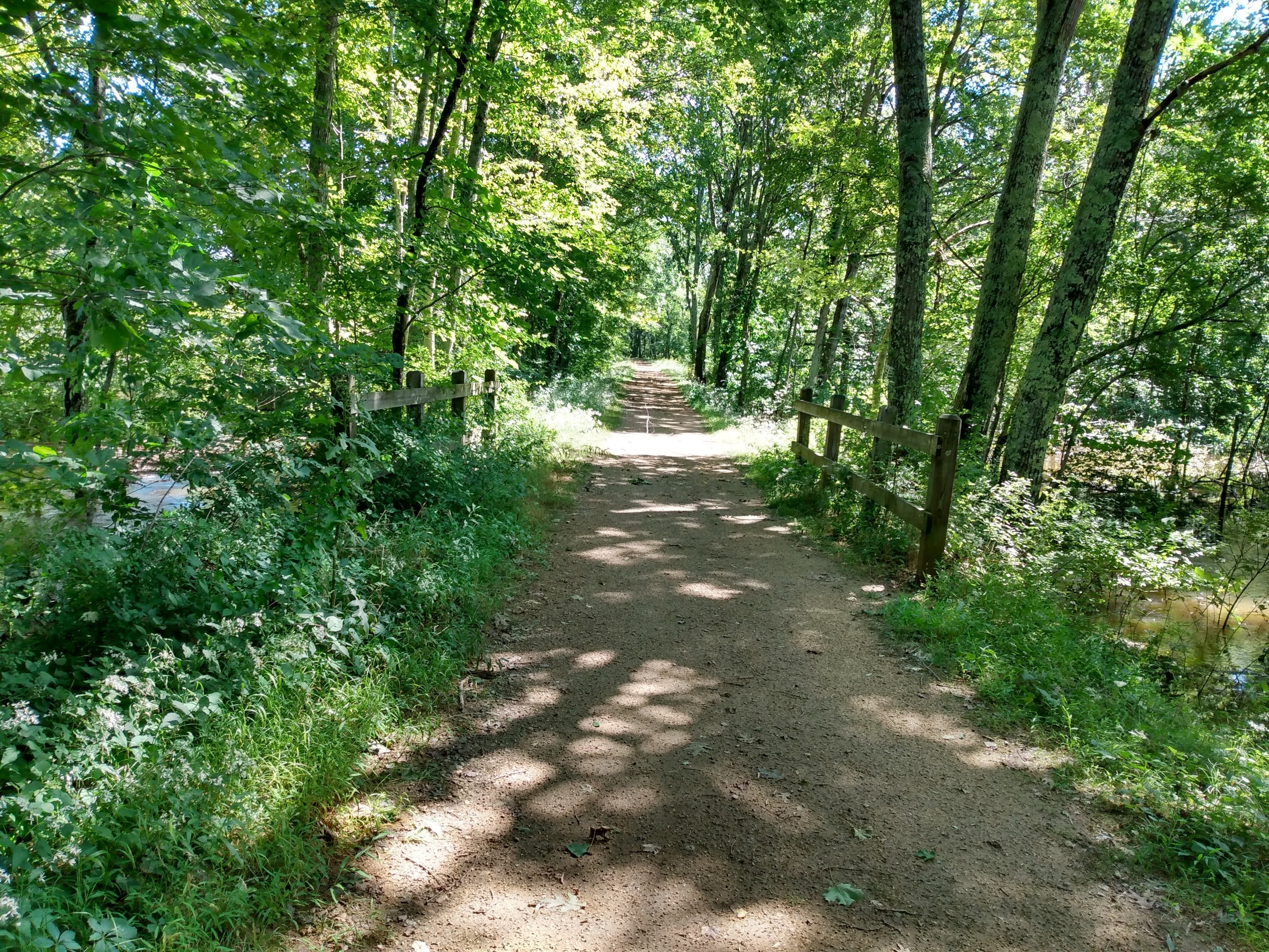 For several miles, it seemed like we were riding on a path through the middle of a lake with a large body of slow moving water on either side. 