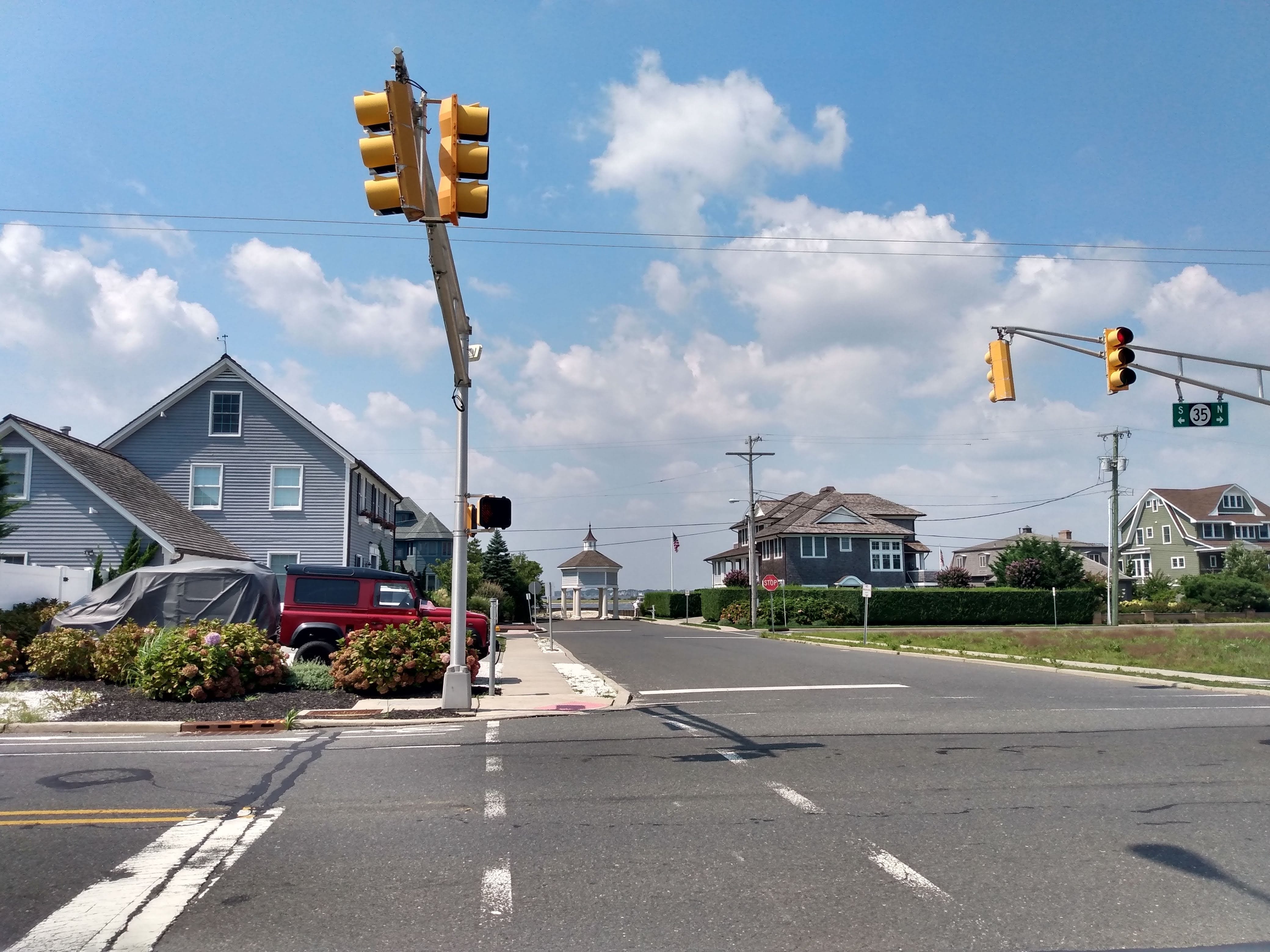 Biking through neighborhoods along the New Jersey coast