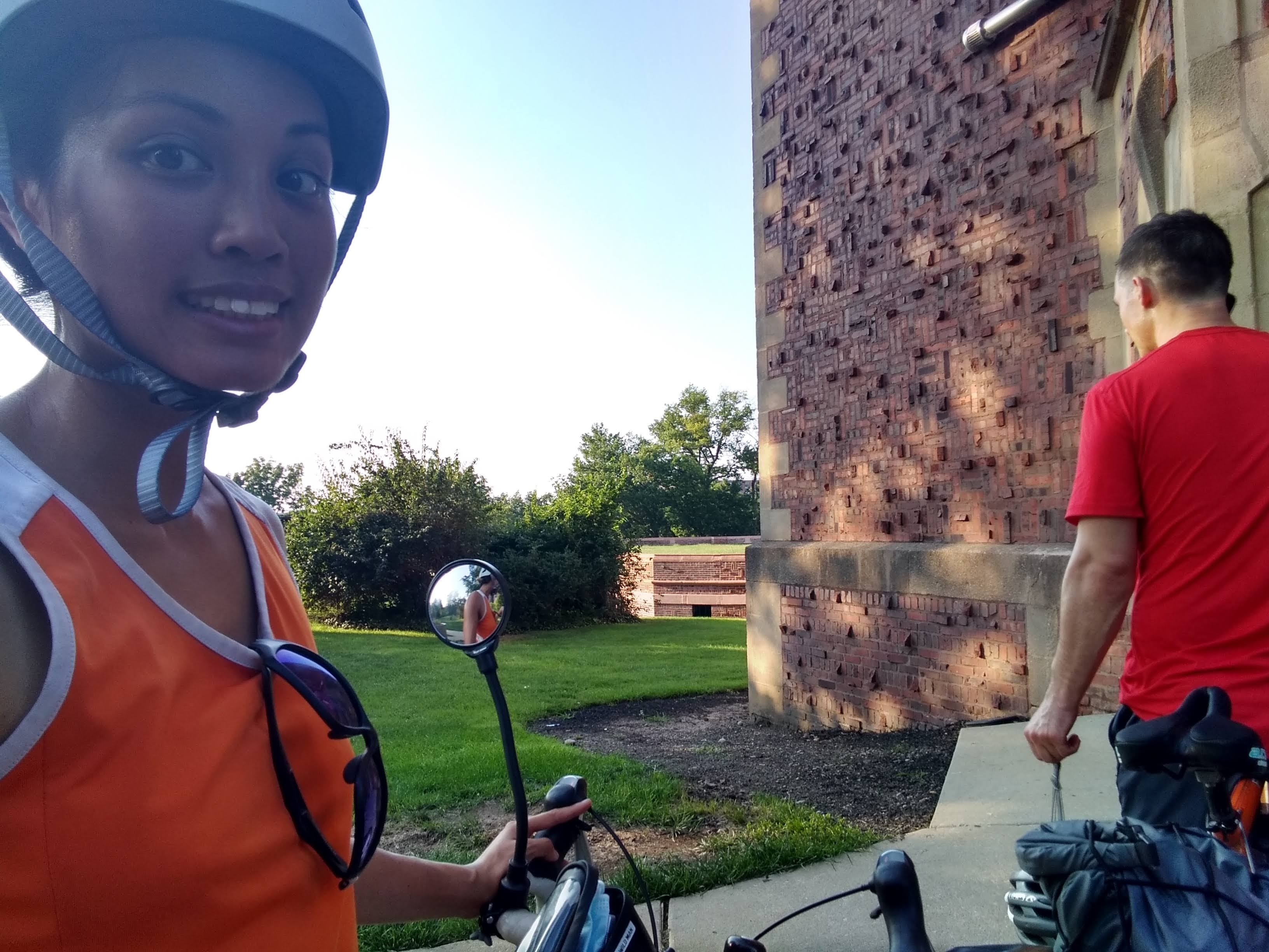 About to meet Erika, our first day of cycling completed!