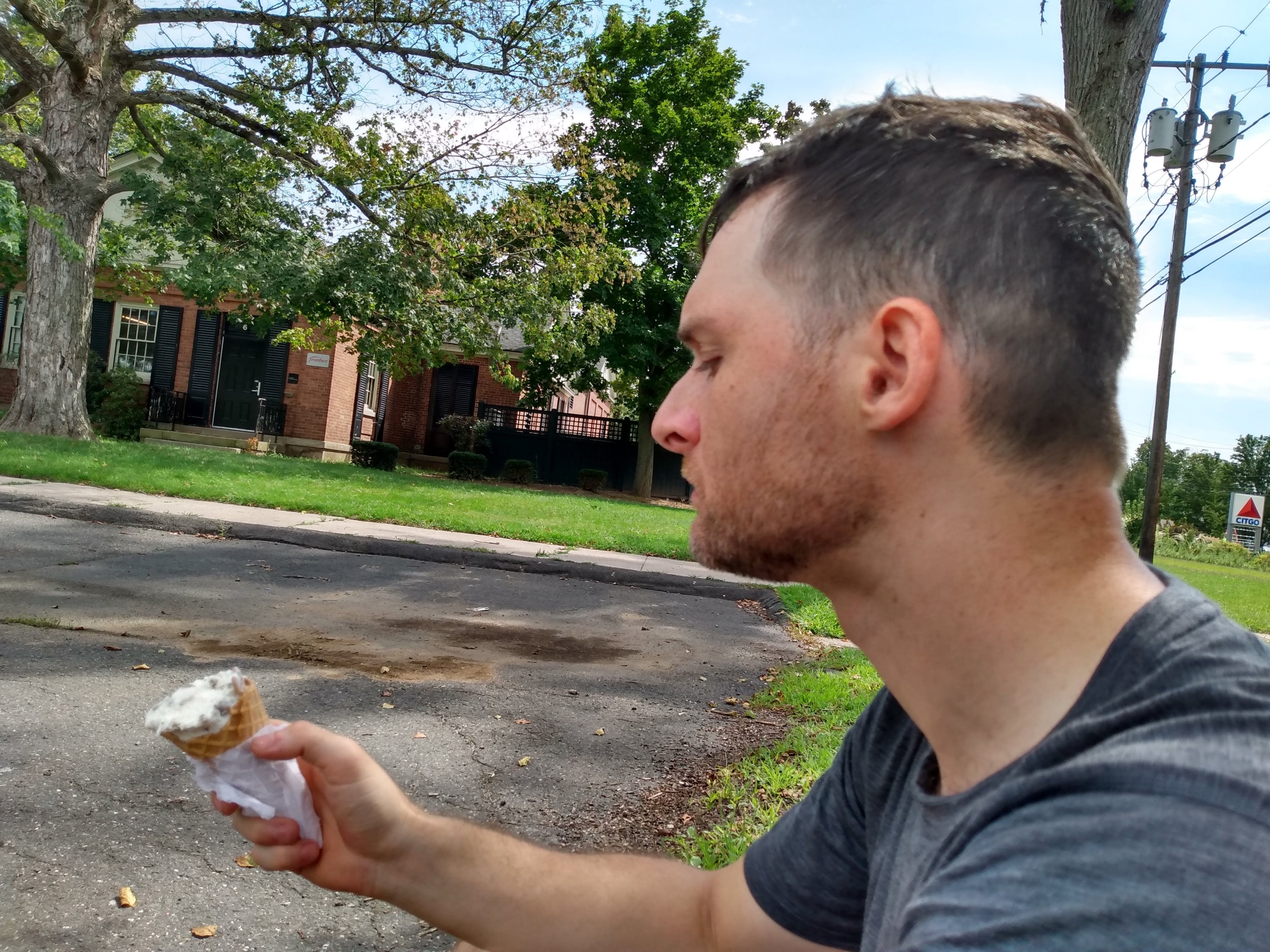 Enjoying some ice cream from Deep Roots Street Food in Granby, CT